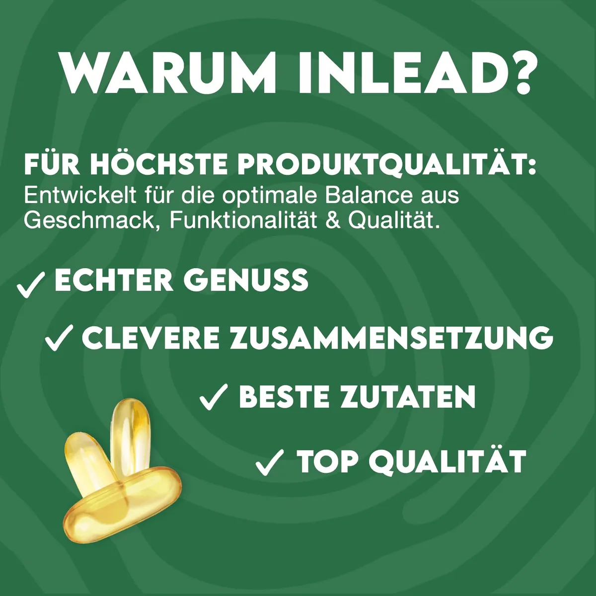 INLEAD - VEGAN OMEGA 3 aus Algenöl | 900 mg Omega-3 pro Tagesportion | 630 mg DHA & 270 mg EPA | pflanzliche Alternative zu Fischöl (90 Softgel Kapseln) – Bild 4
