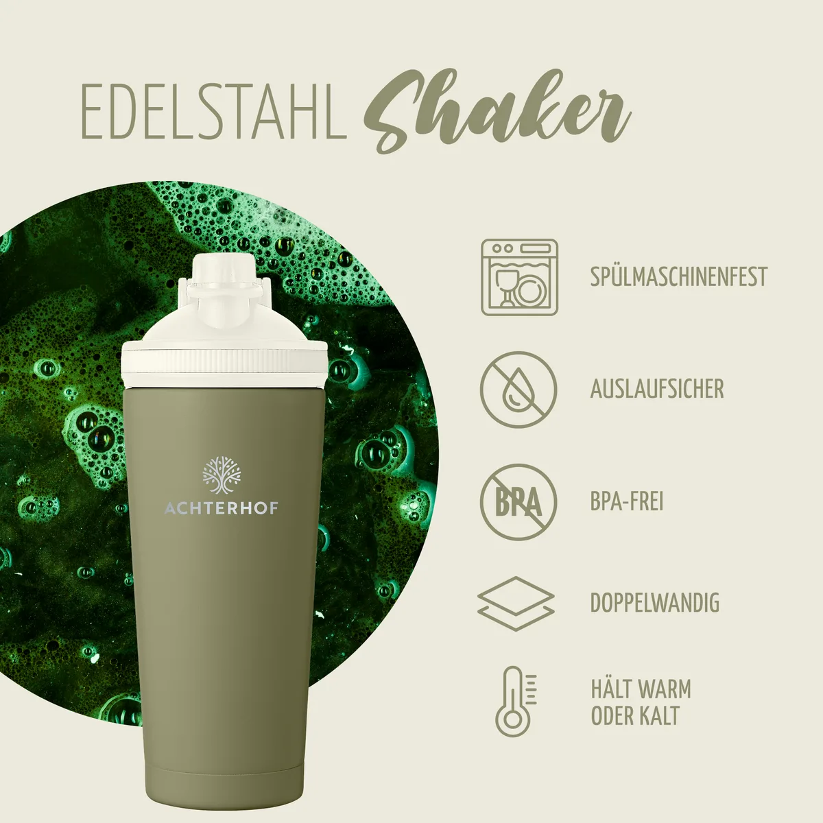 Edelstahl Shaker 750ml Achterhof – Bild 2