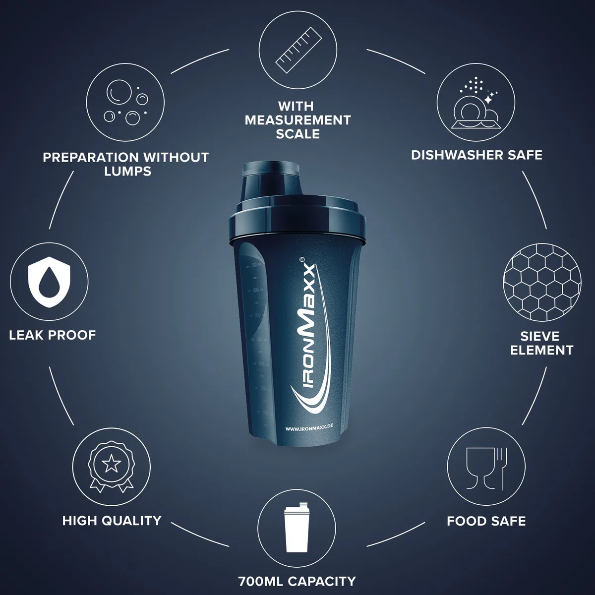 Shaker (700ml) - Mistle Blue – Bild 8