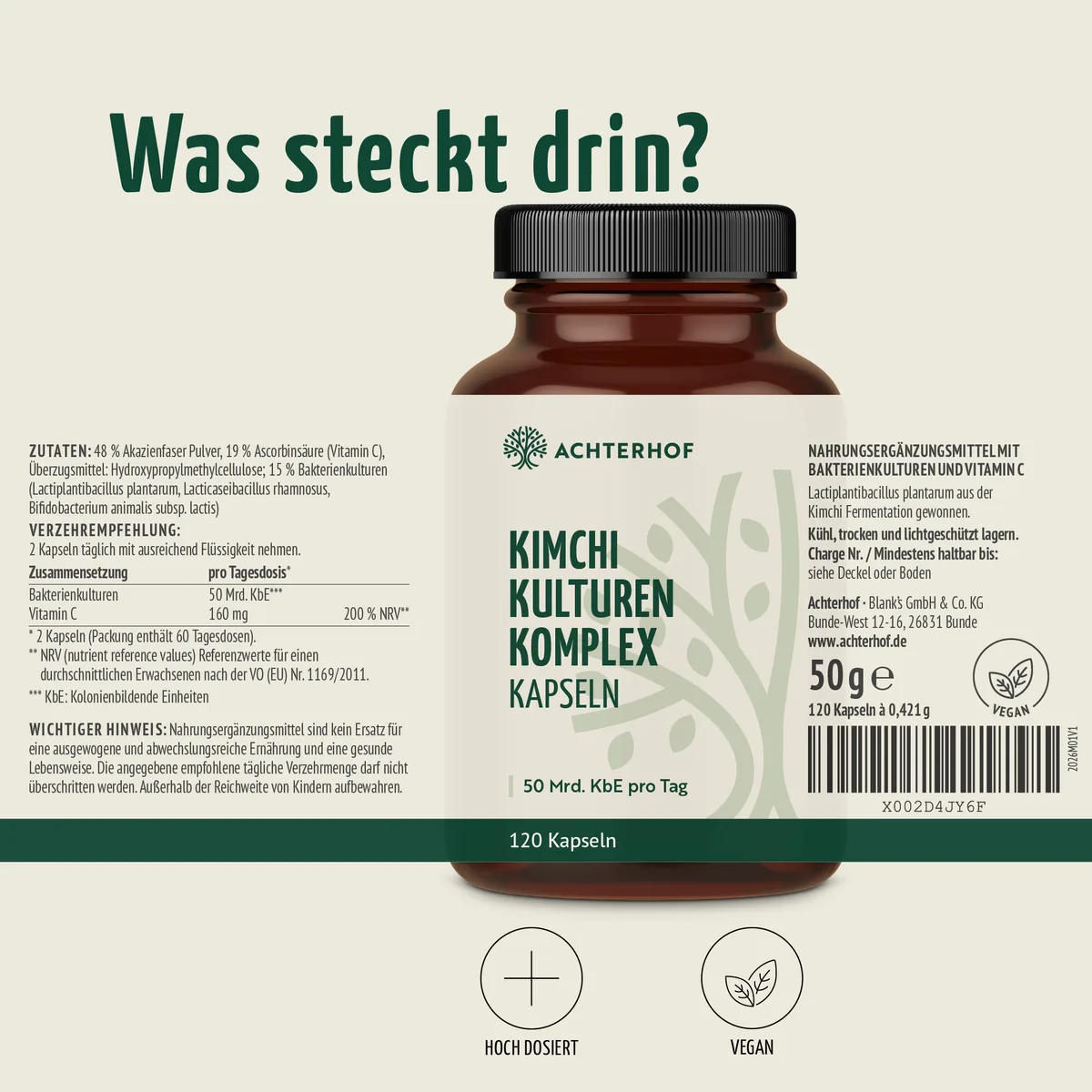 Kimchi Kulturen Komplex (120 Kapseln) – Bild 7