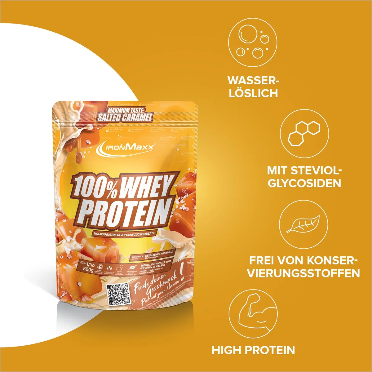 100% Whey Protein (500g) - Salted Caramel – Bild 2