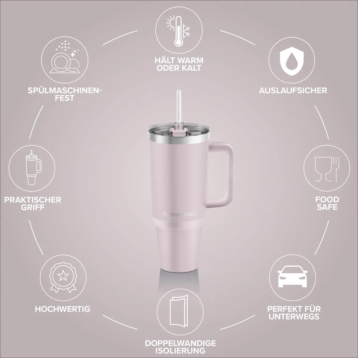 IronMaxx Cup V3.0 (1200ml) - Rose – Bild 8