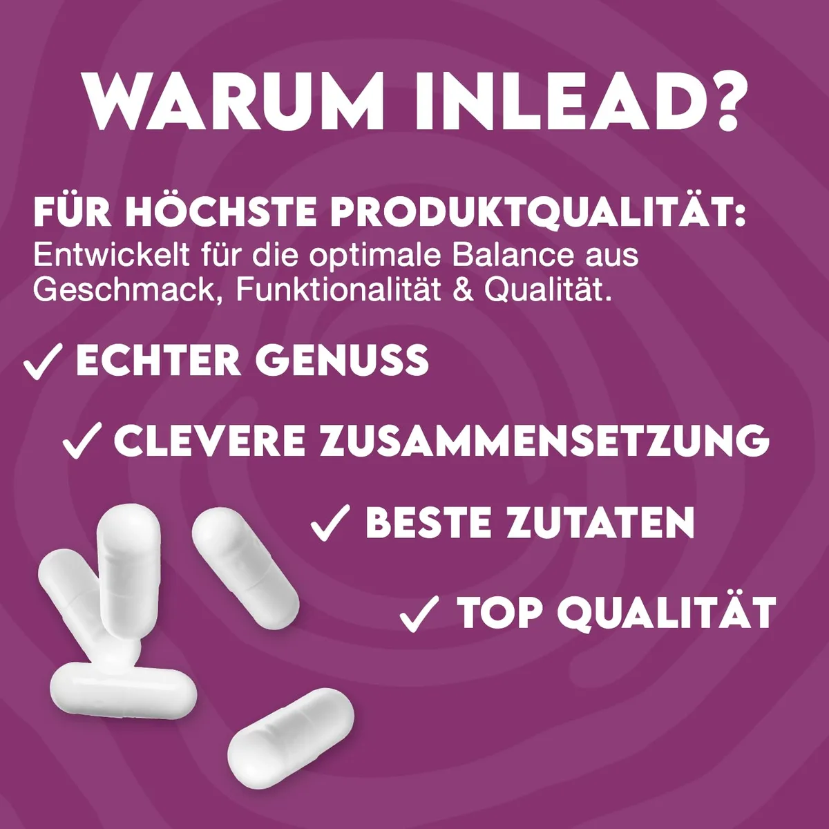 INLEAD - Q10 Coenzym 250mg | Hochdosiertes Ubichinon mit Vitamin E & schwarzem Pfefferextrakt | Vegan, Glutenfrei & Laktosefrei - 120 Kapseln â Bild 4