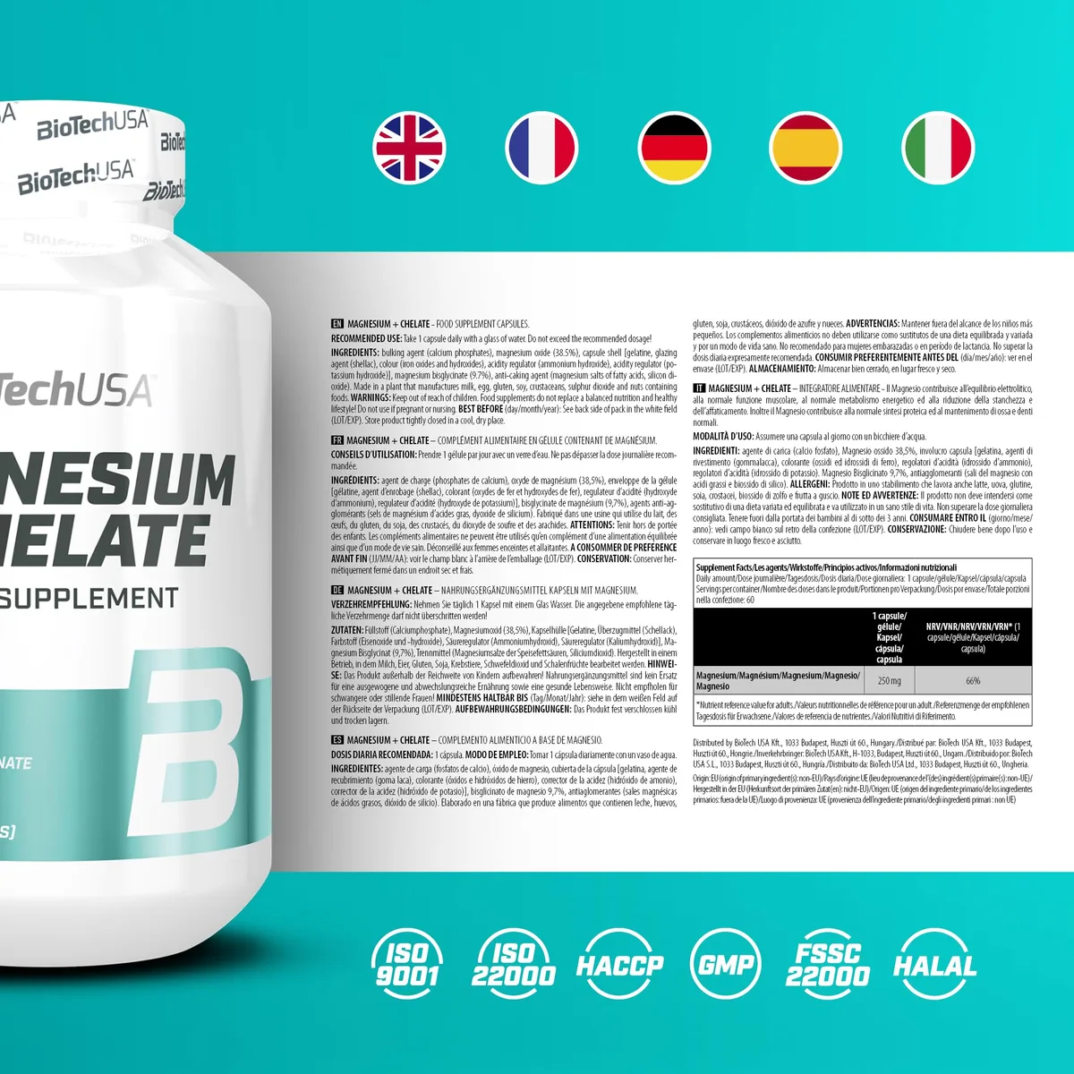 Biotech USA Magnesium - 120 Caps – Bild 4