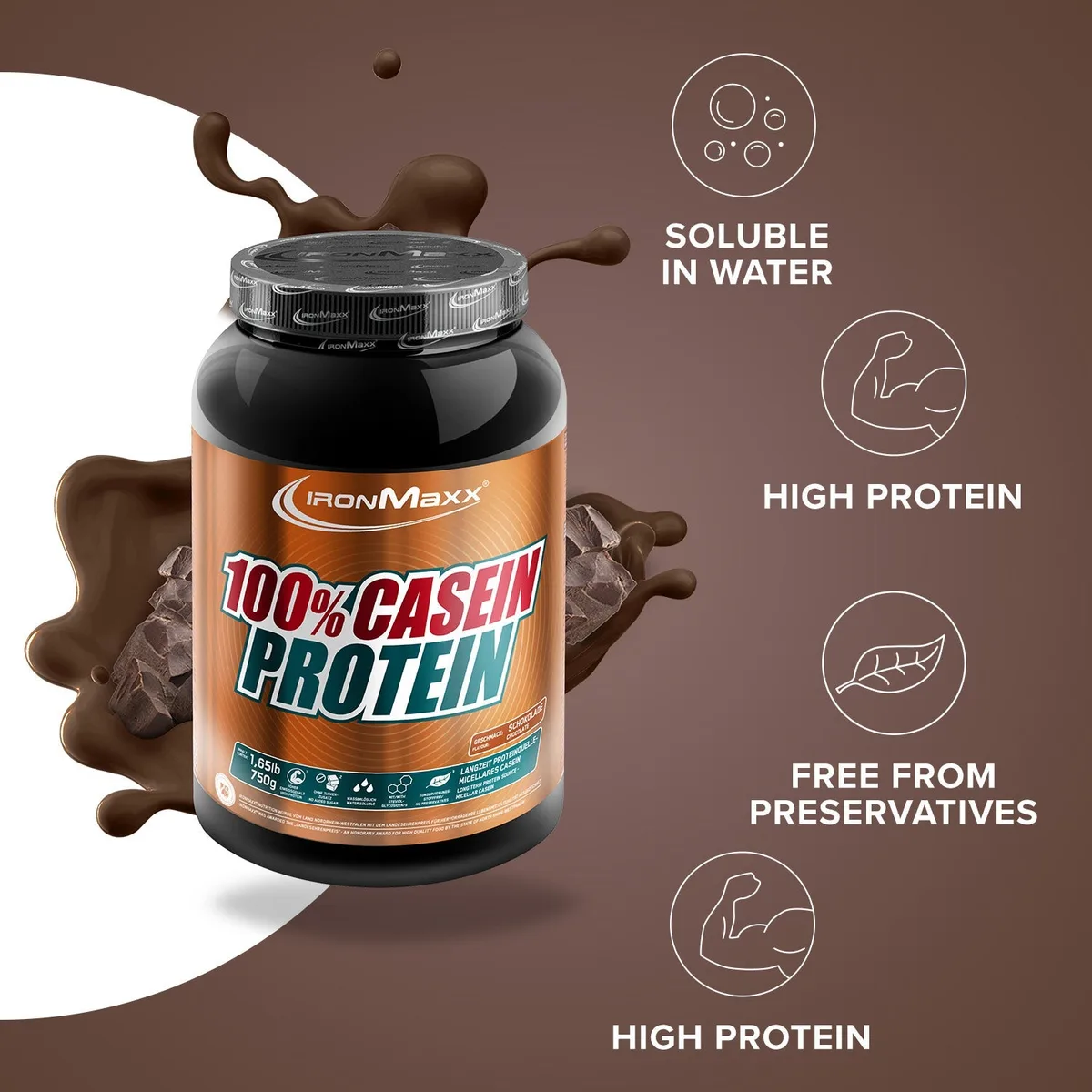 100% Casein Protein (750g) - Schokolade – Bild 8