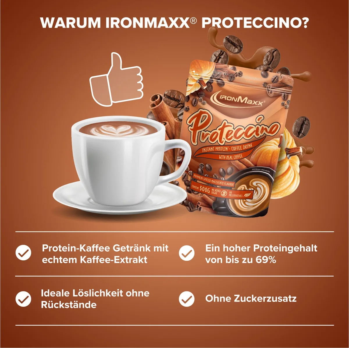 Proteccino Plant (500g) - Pumpkin Spiced Macchiato – Bild 3