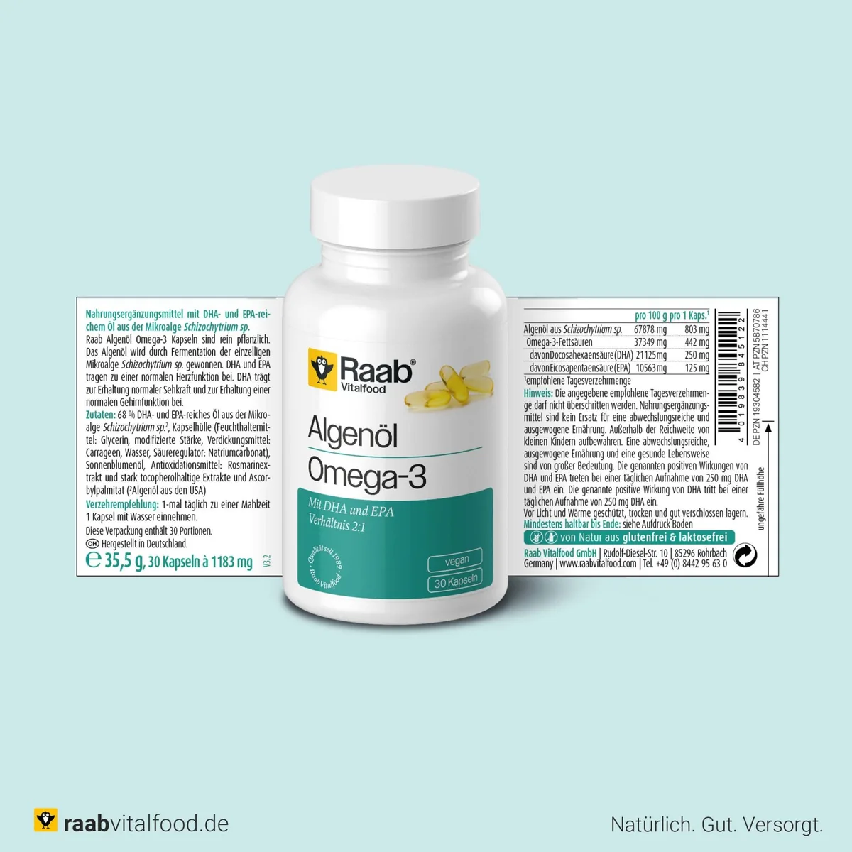 Algenöl Omega-3 (30 Kapseln) – Bild 2