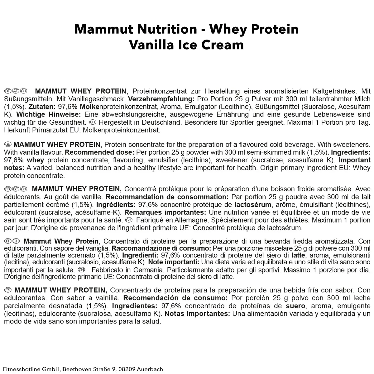 Mammut Whey Protein (1000g) Schokolade – Bild 8