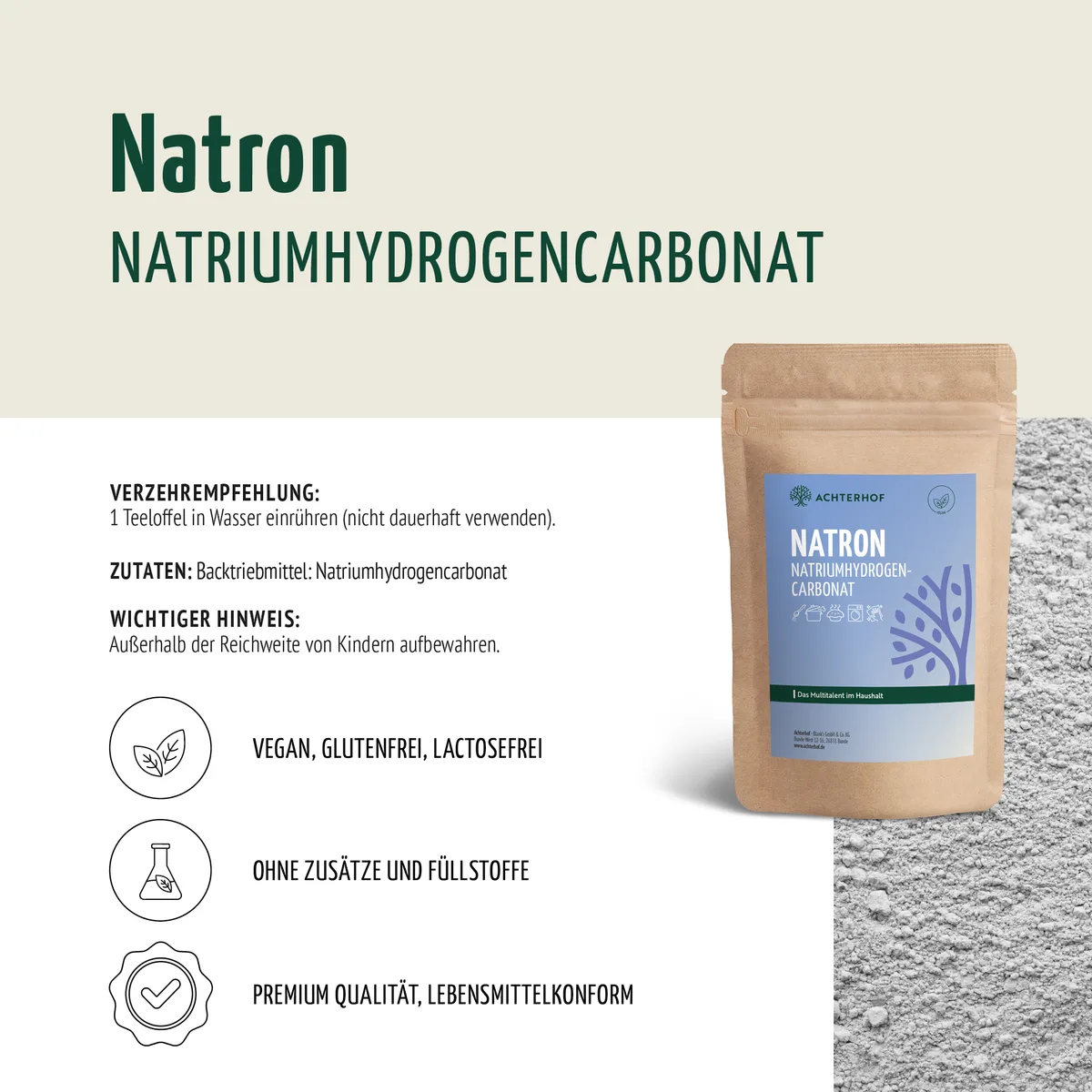Natron Natriumhydrogencarbonat (1000g) – Bild 6