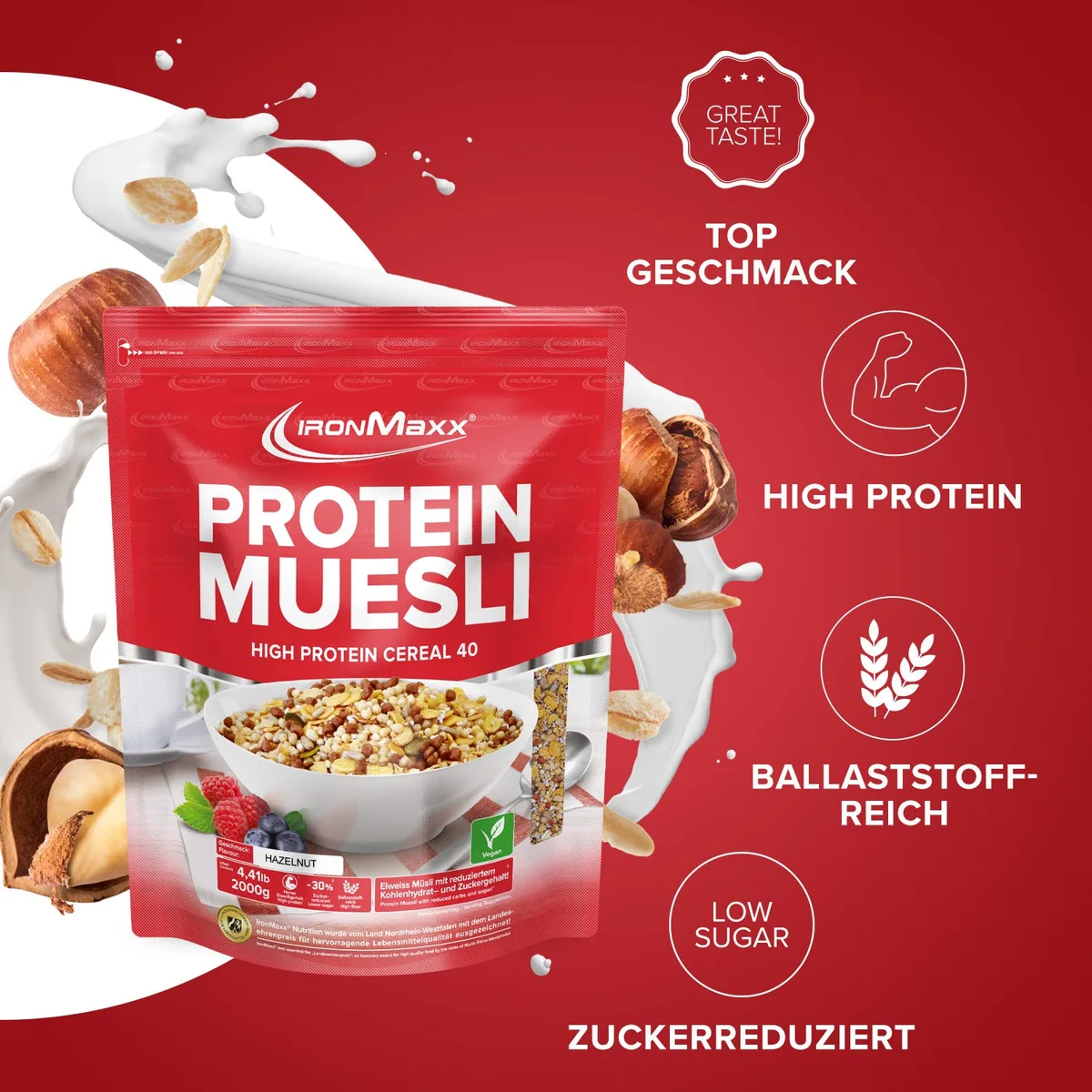 Protein Müsli (2000g) - Haselnuss – Bild 7