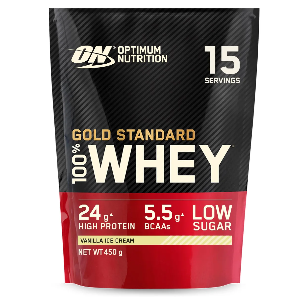 Optimum Nutrition Gold Standard 100% Whey, Proteinpulver, Geschmack Vanilla Ice Cream, 450g, 15 Portionen