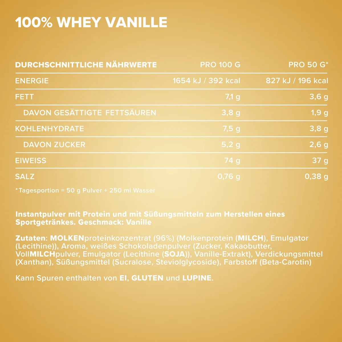100% Whey Protein (900g) - French Vanilla – Bild 4