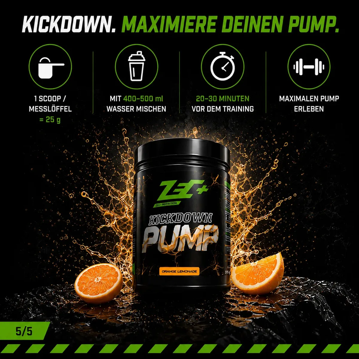 ZEC+ KICKDOWN PUMP, 375g Orange Lemonade – Bild 6