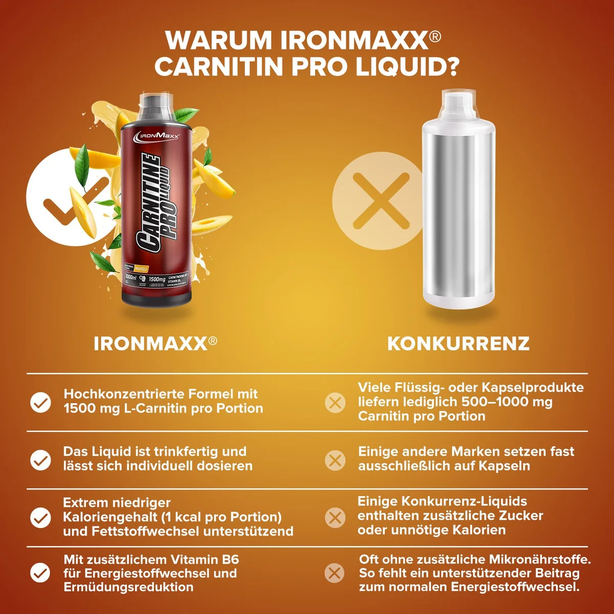 Carnitine Pro Liquid (1000ml) - Mango – Bild 3