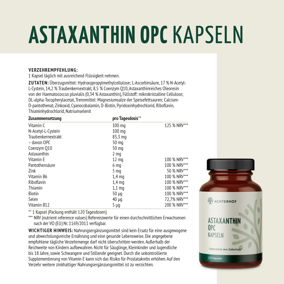 Astaxanthin OPC Zellschutz Kapseln (120 Kapseln) – Bild 5
