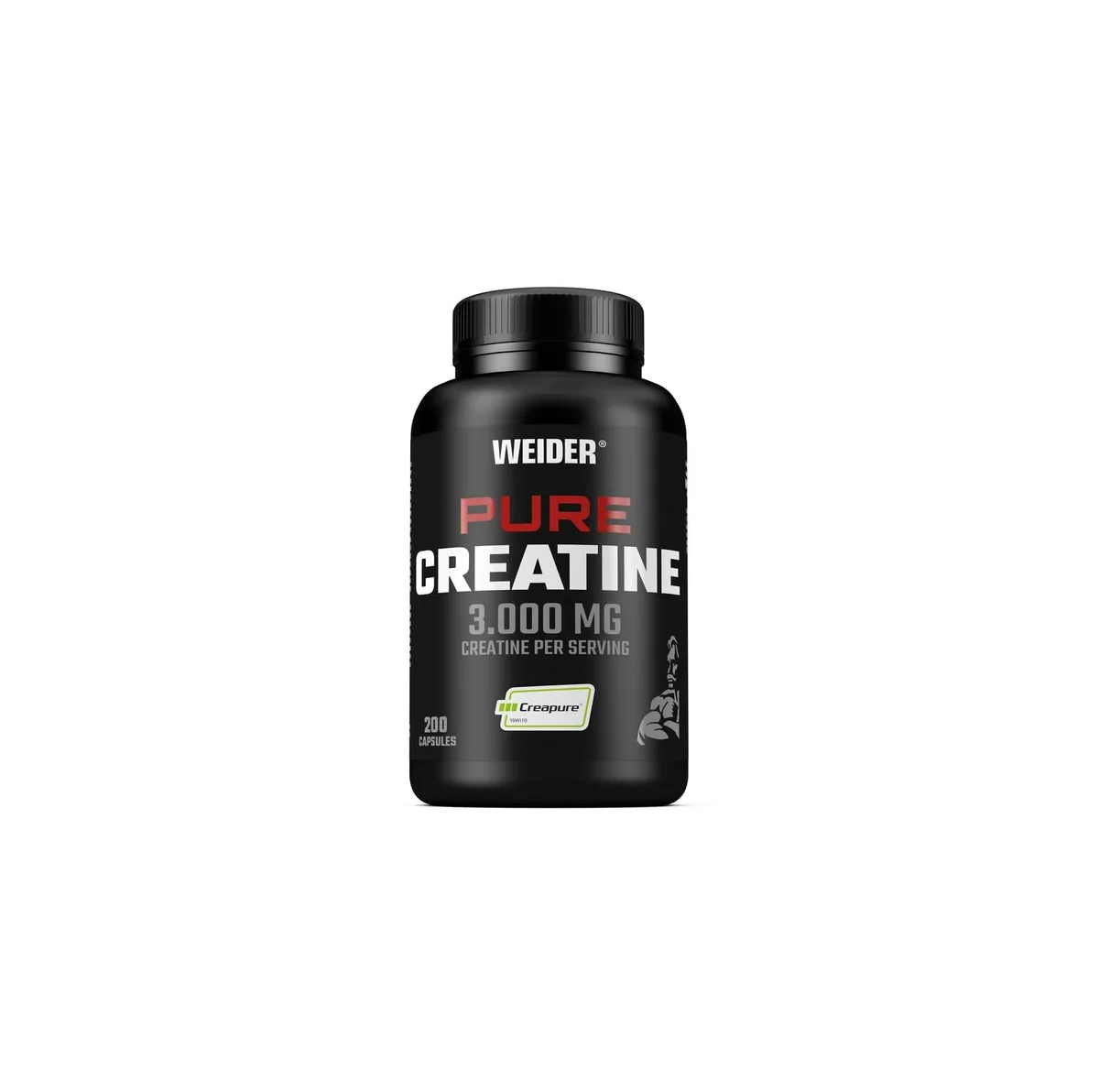 Weider - Pure Creatine Capsules - Ultra-reines Creapure für maximale Kraftsteigerung - Kreatin für den Muskelaufbau - 200 Kapseln