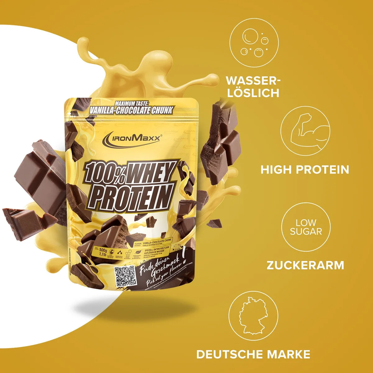 100% Whey Protein (500g) - Vanilla Choco Chunk (Special Edition) – Bild 3
