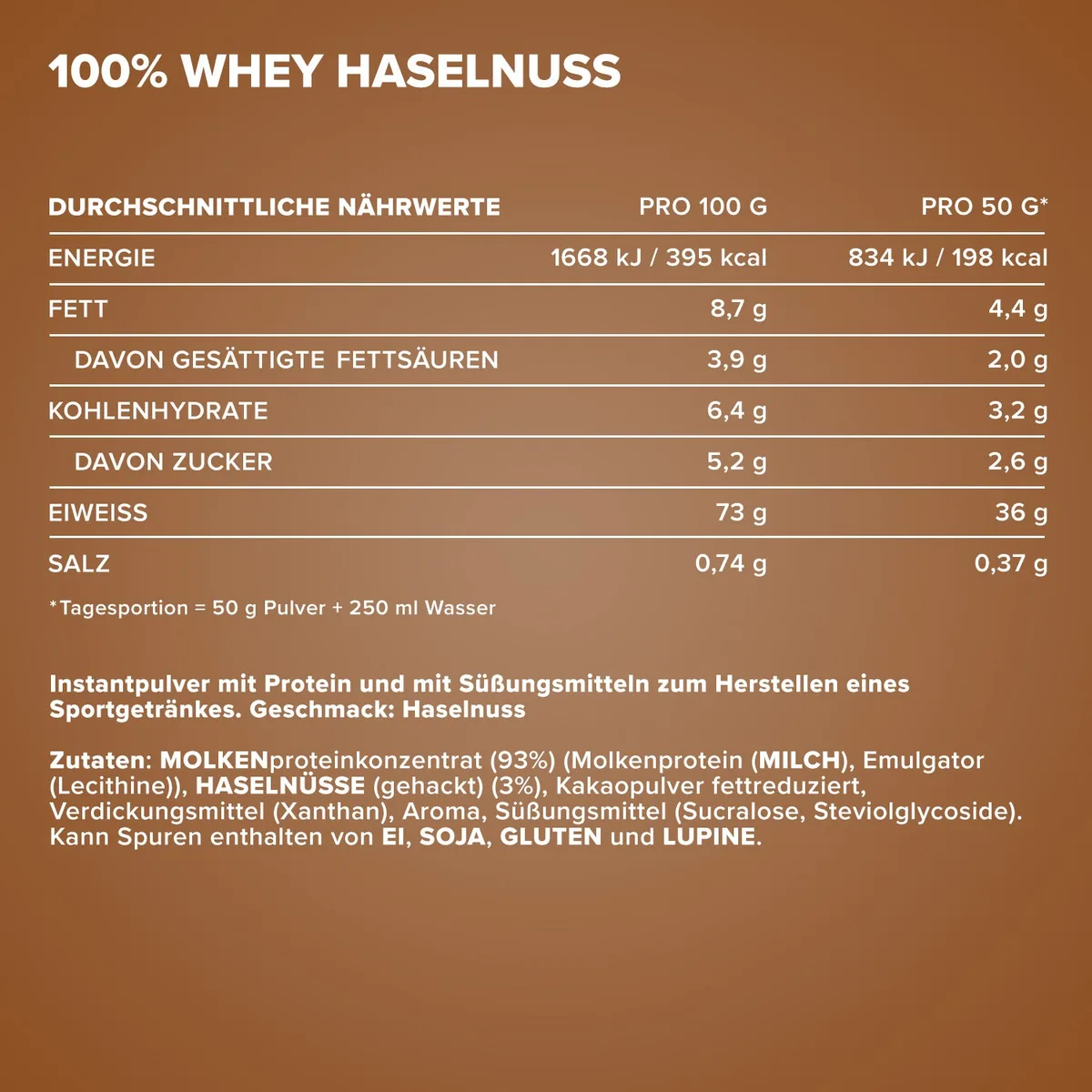 100% Whey Protein (2350g) - Haselnuss – Bild 4