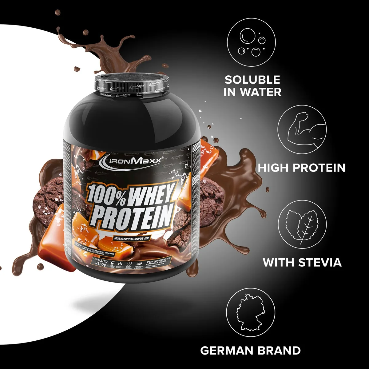 100% Whey Protein (2350g) - Dark Cookies Salted Caramel – Bild 8
