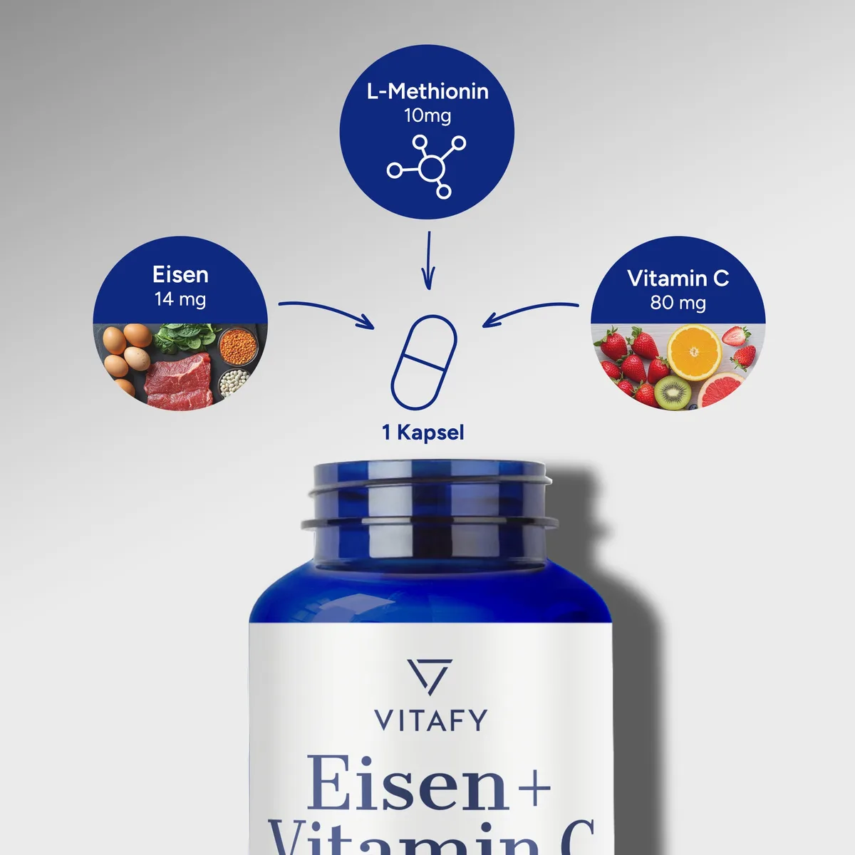 Eisen + Vitamin C (60 Kapseln) – Bild 3