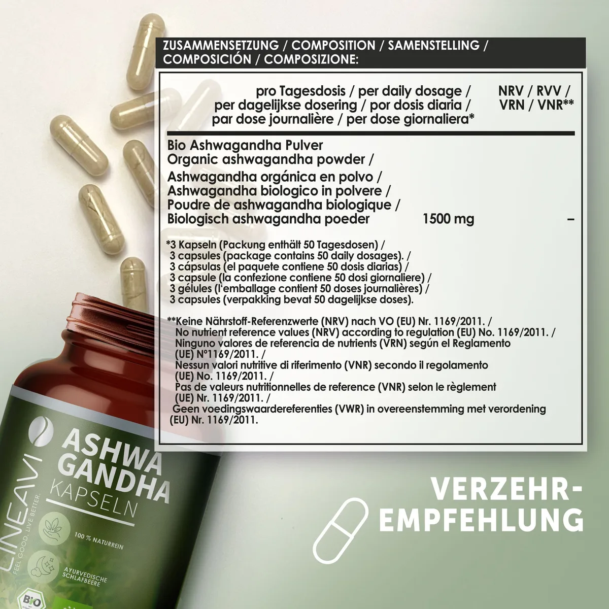Ashwagandha Kapseln bio (150 Kapseln) – Bild 7