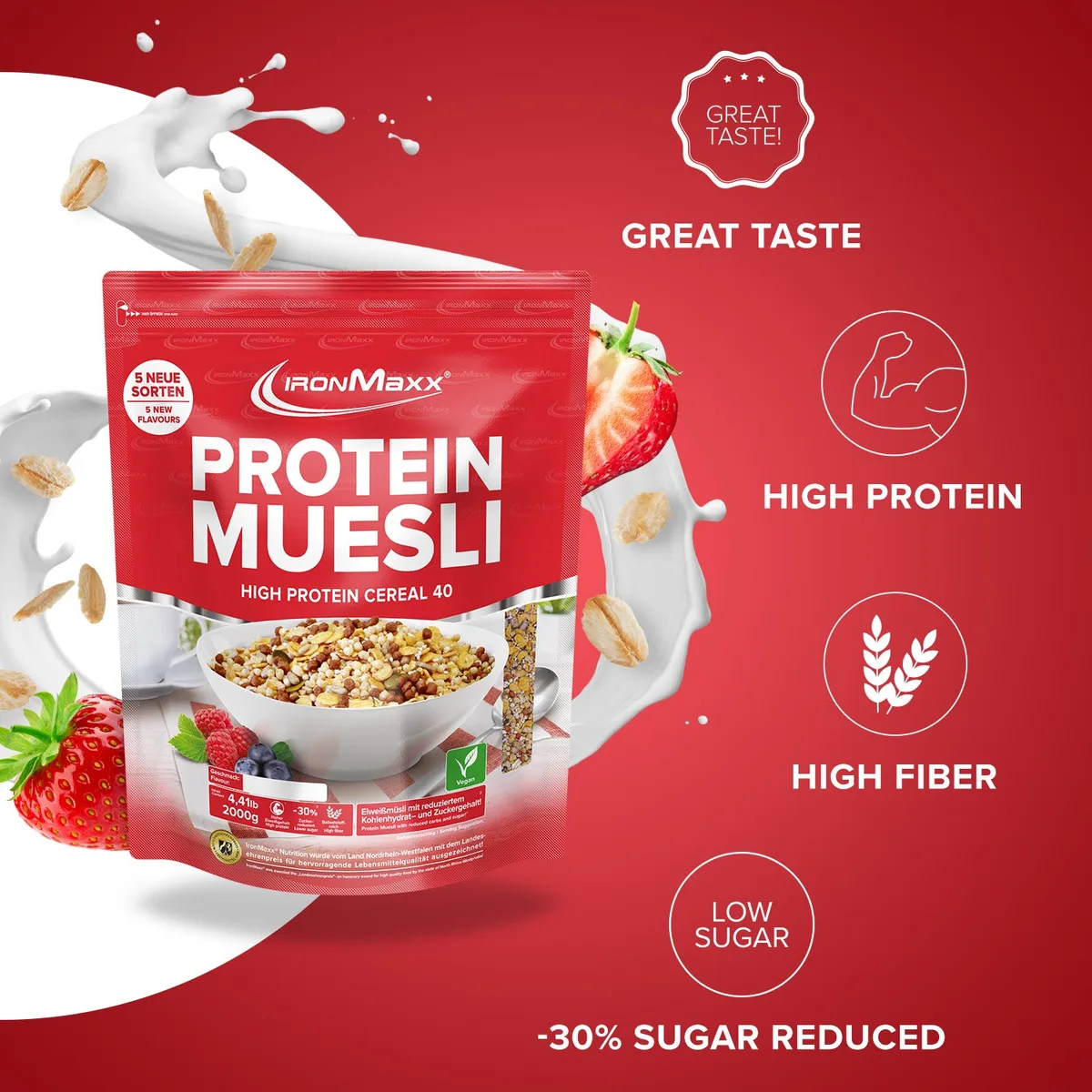 Protein Müsli (2000g) - Erdbeere – Bild 2