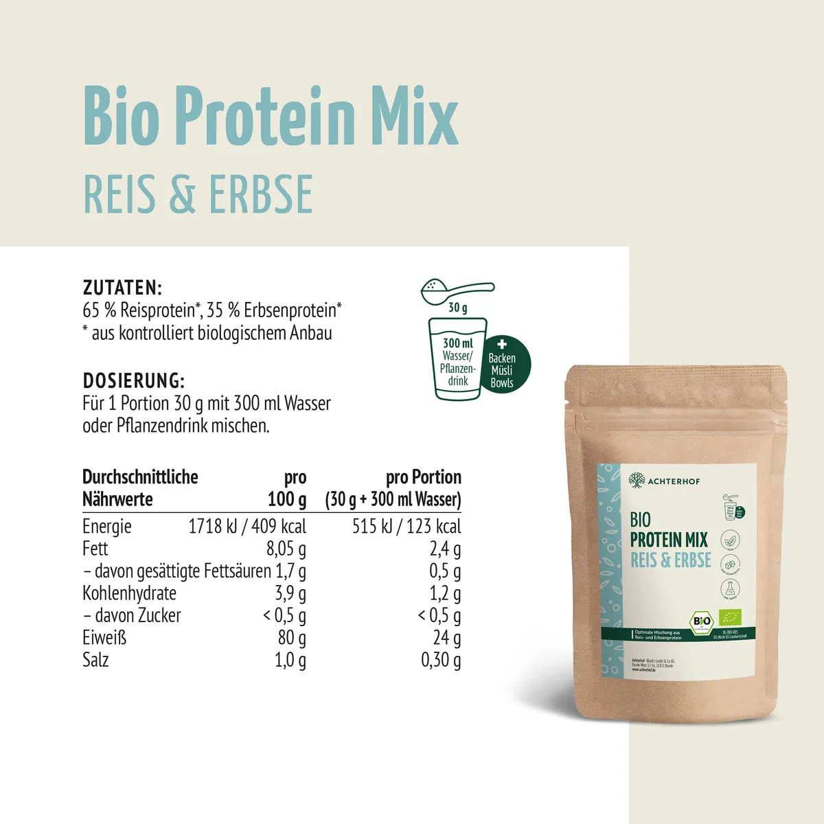Bio Protein Mix Reis & Erbse (250g) – Bild 7