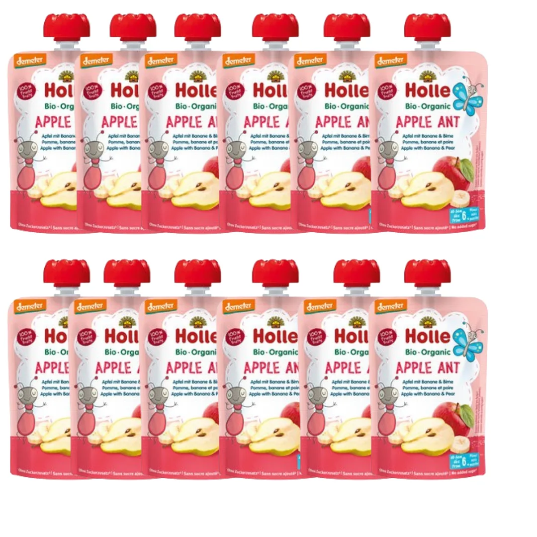 Demeter Pouchy ab dem 6. Monat (12x100g) Apfel & Banane mit Rote Bete – Bild 5