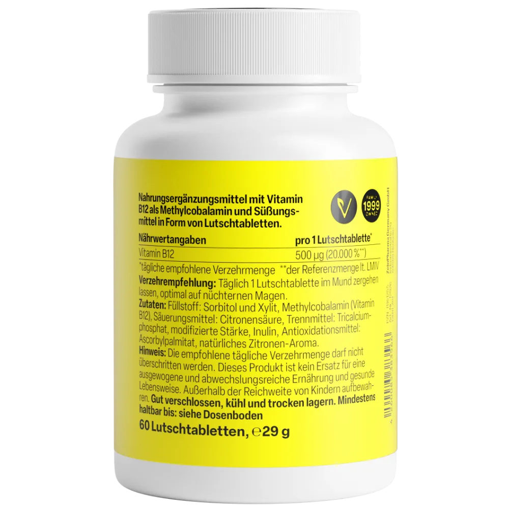 Vitamin B12 500µg (60 Lutschtabletten) – Bild 2