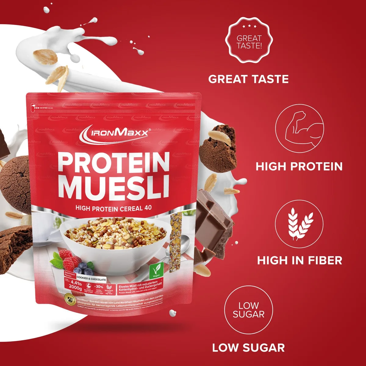 Protein Müsli (2000g) - Cookies & Chocolate – Bild 7