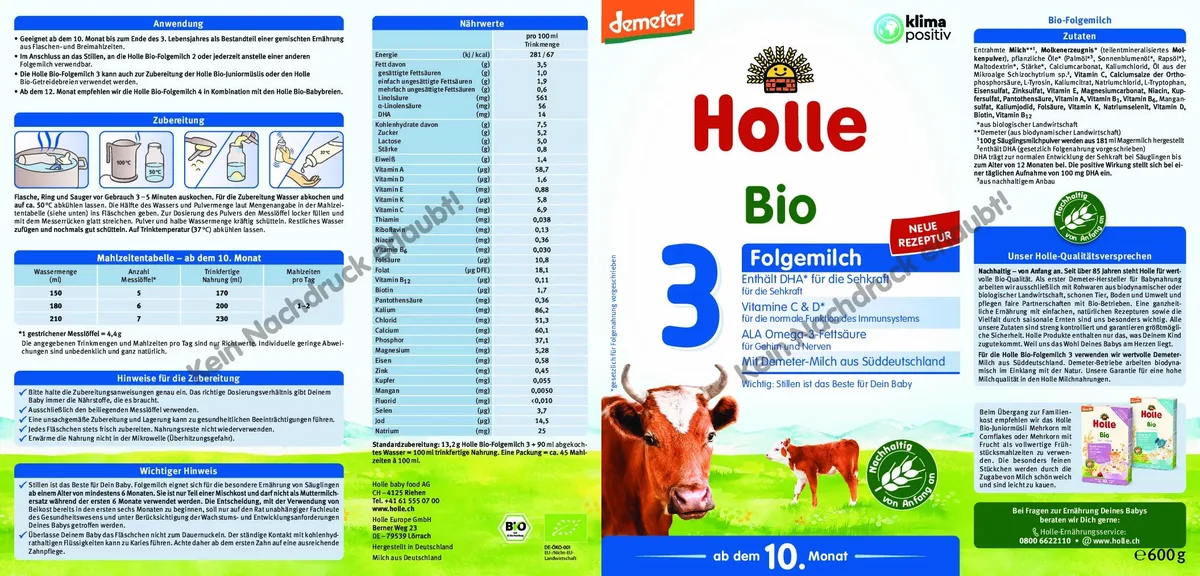 Demeter Folgemilch 3 ab dem 10. Monat (600g) – Bild 2