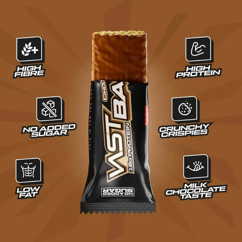 VAST Sports Crisp Bar Proteinriegel 12 x 45g BOX / Choco Crisp – Bild 3