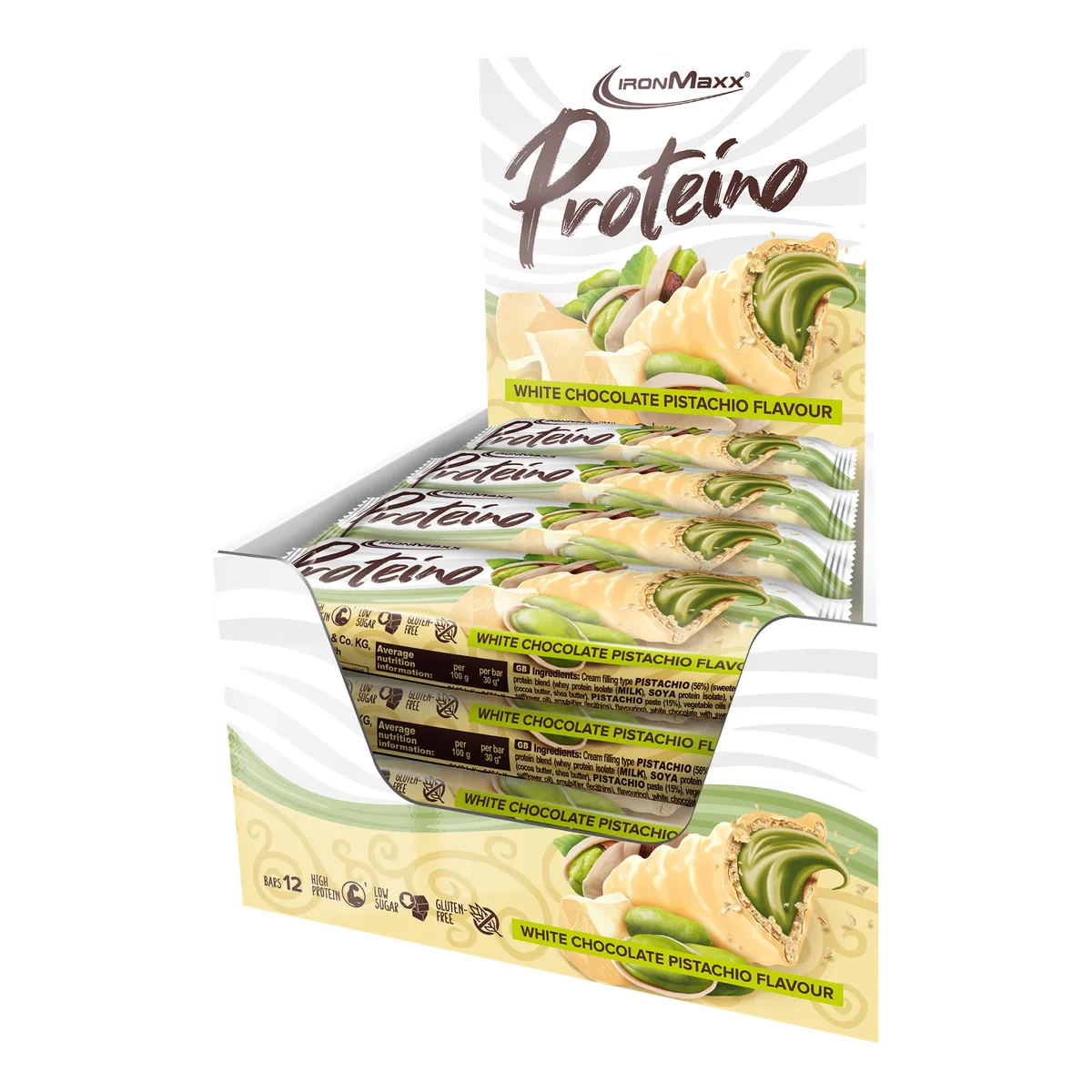 Proteino (12x30g) - White Chocolate Pistachio