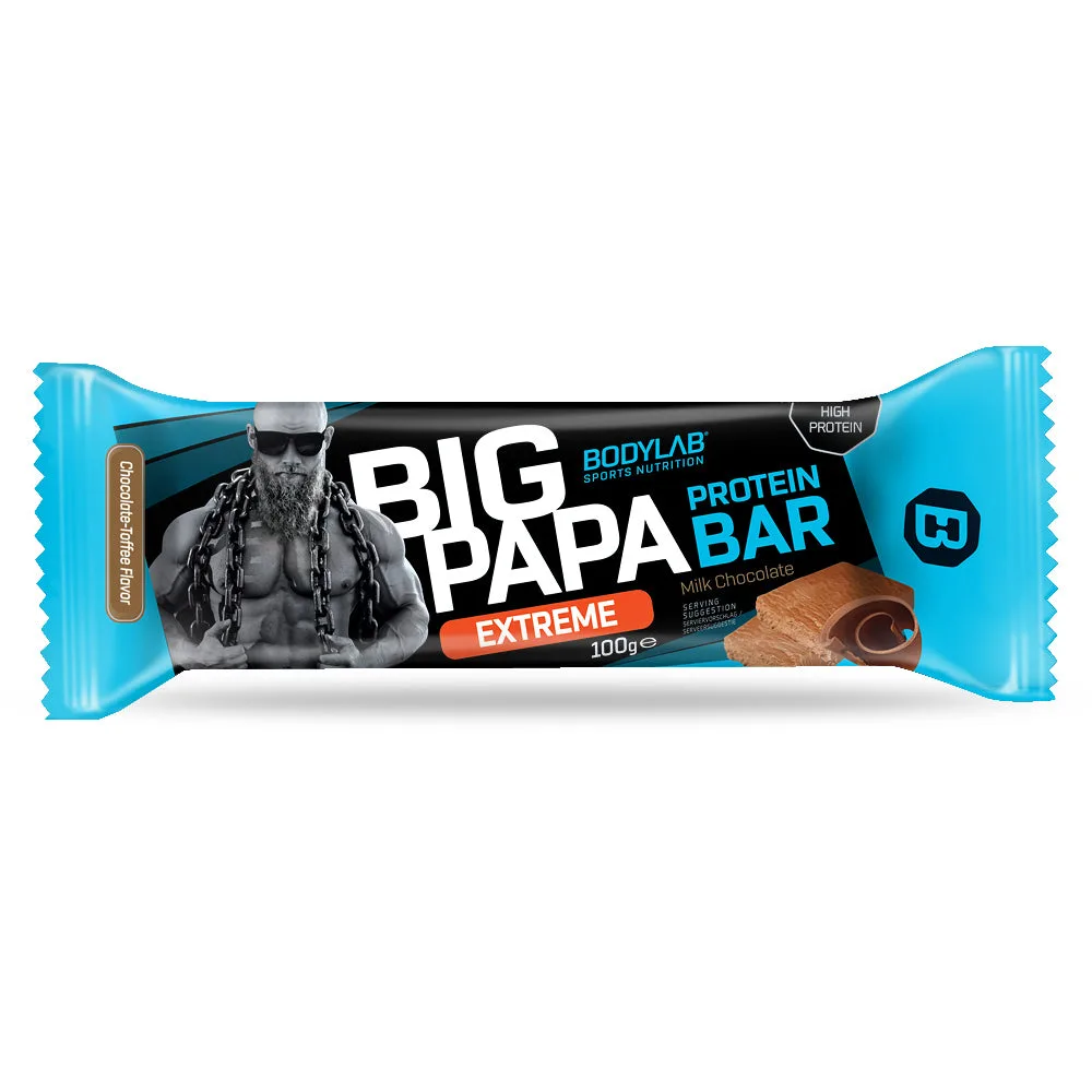 BIG PAPA 50% Protein Bar Extreme (12x100g) Schokolade-Toffee – Bild 2