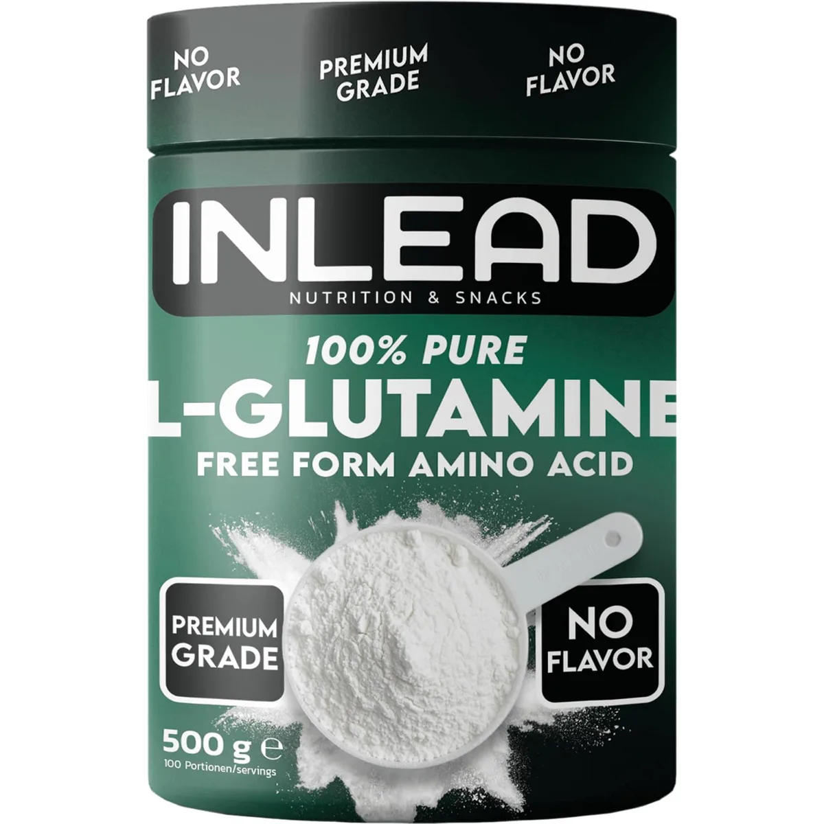 INLEAD - L-Glutamin | Unterstützt die Regeneration, Darmgesundheit und Muskelaufbau - 500g