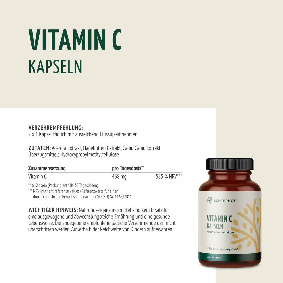 Vitamin C Kapseln (180 Kapseln) – Bild 6