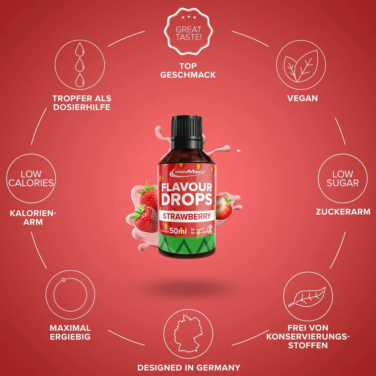 Flavour Drops (50ml) - Erdbeere – Bild 5