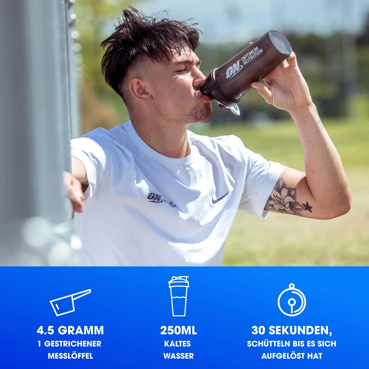 Optimum Nutrition Mikronisiertes Kreatin Pulver, Geschmack Blue Raspberry, 360g, 80 Portionen – Bild 5