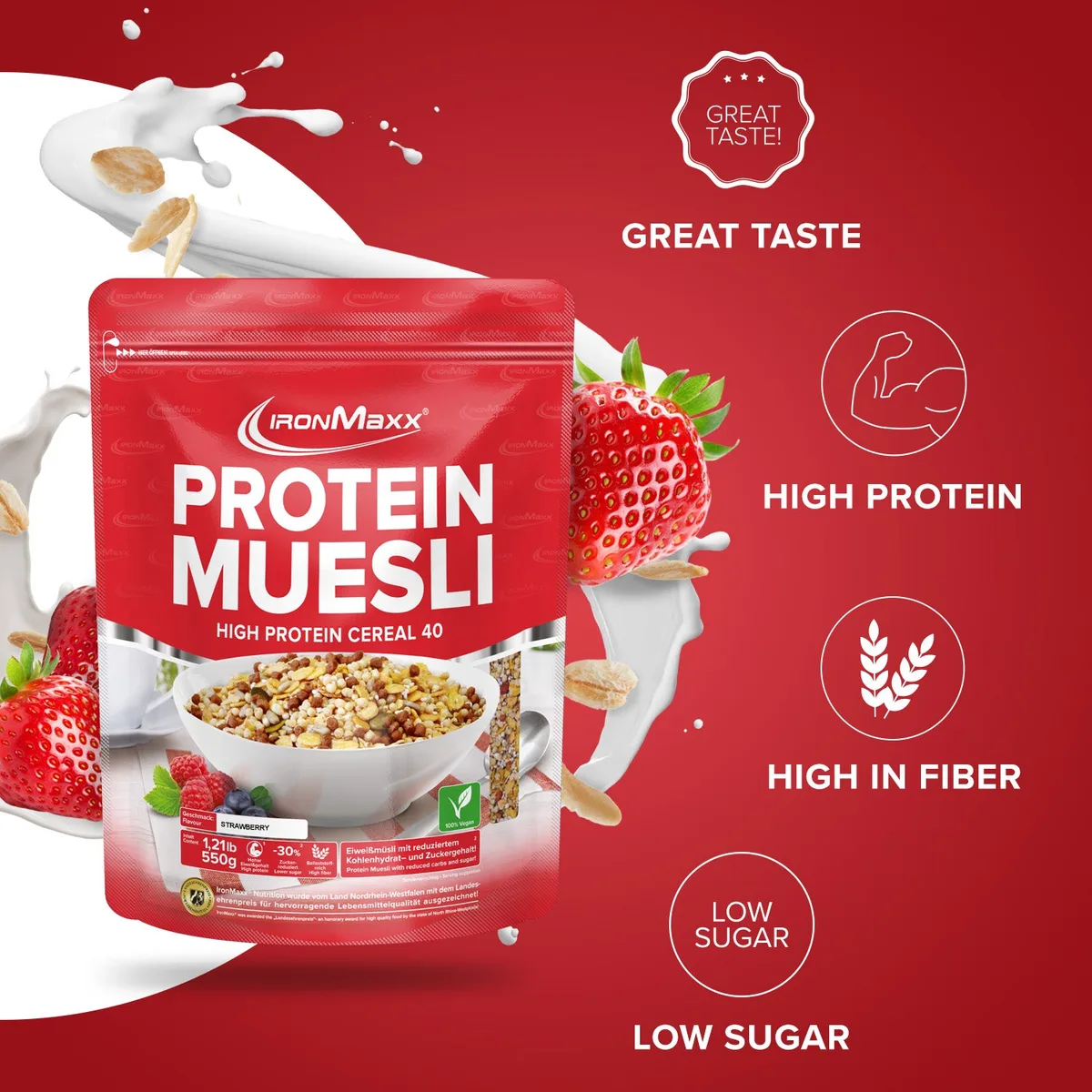 Protein Müsli (550g) - Erdbeere – Bild 7