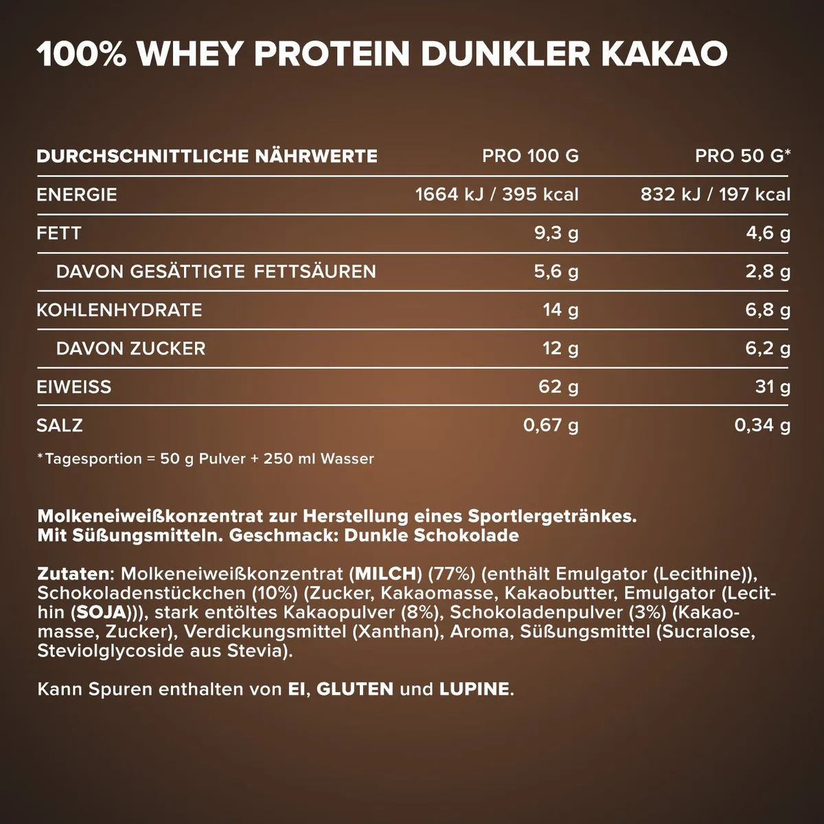 100% Whey Protein (2350g) - Pure Dark Cocoa – Bild 4