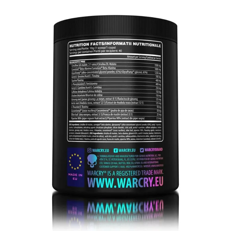 Genius Nutrition - Warcry PRE Booster | 400g Electric Juice – Bild 2
