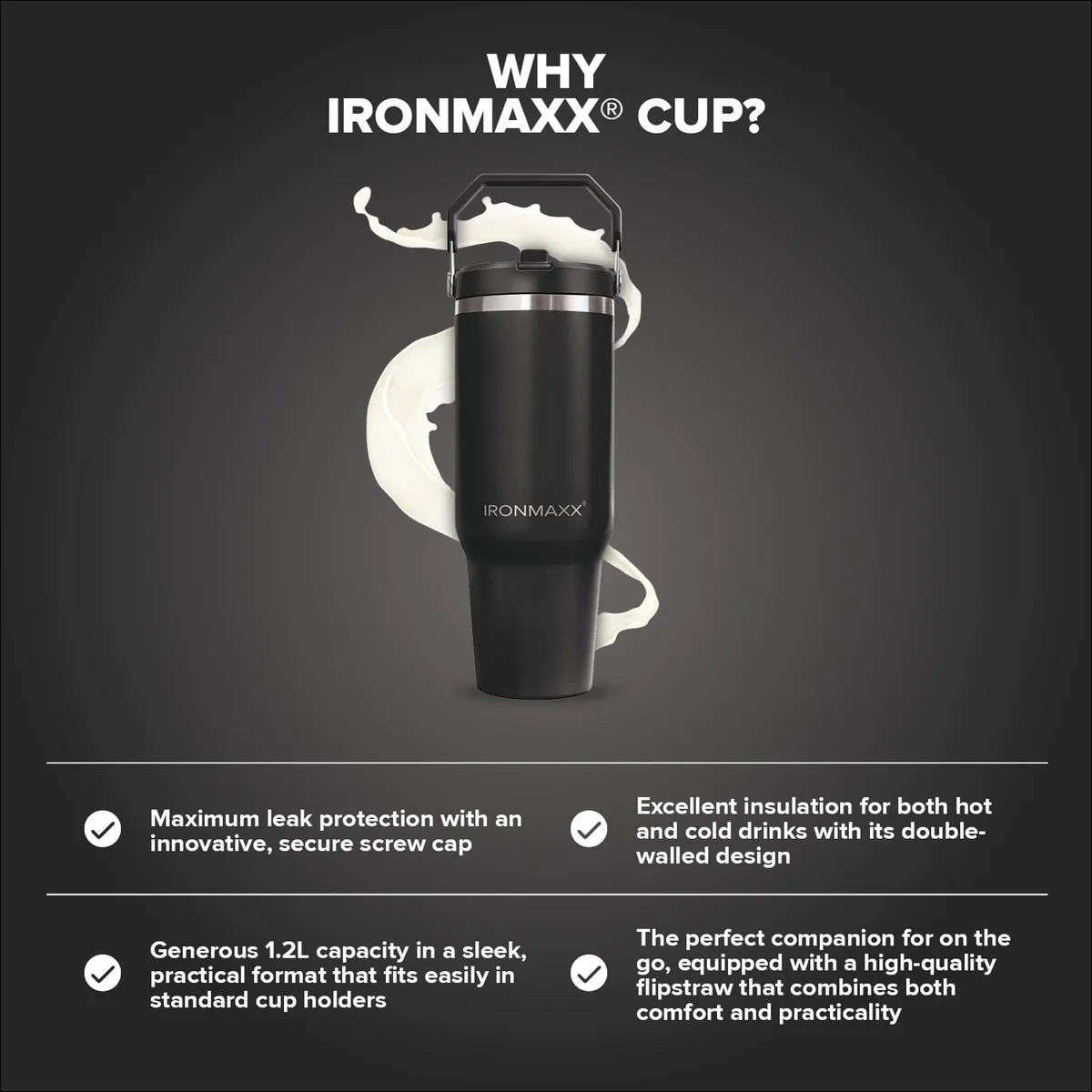 IronMaxx Cup V5.0 (1200ml) - Black – Bild 7
