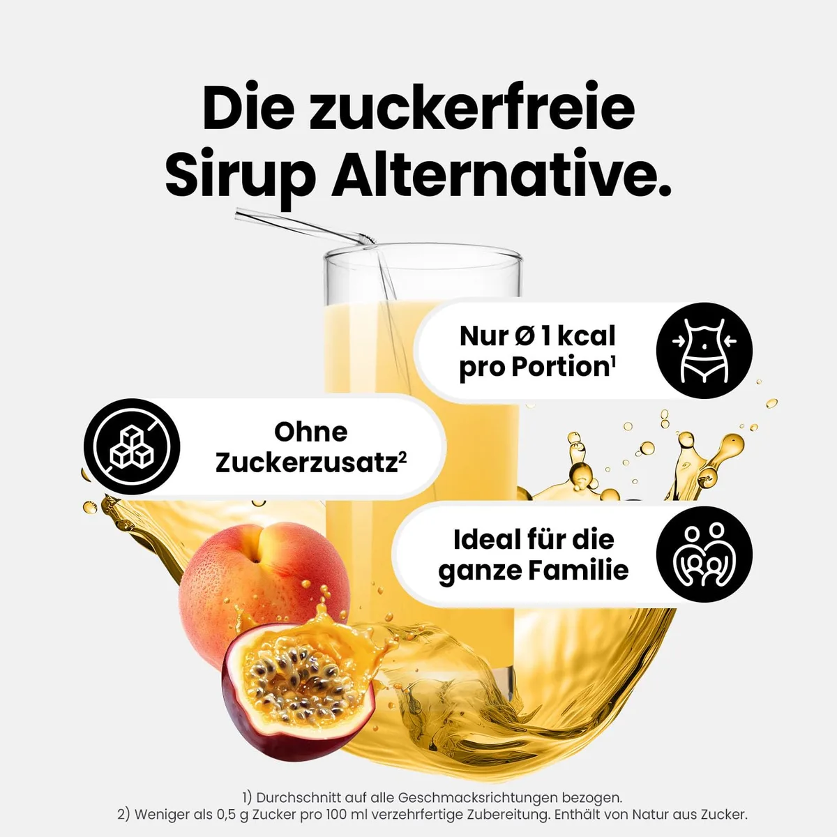 Best Body Nutrition ZEROP Vital Zuckerfreies Getränkekonzentrat Sirup Pfirsich-Maracuja Ohne Aspartam 1 L ergibt 80 L Getränk Fitness Drink mit Vitaminen B1 B6 Niacin Kalorienarm Wassersprudler – Bild 2