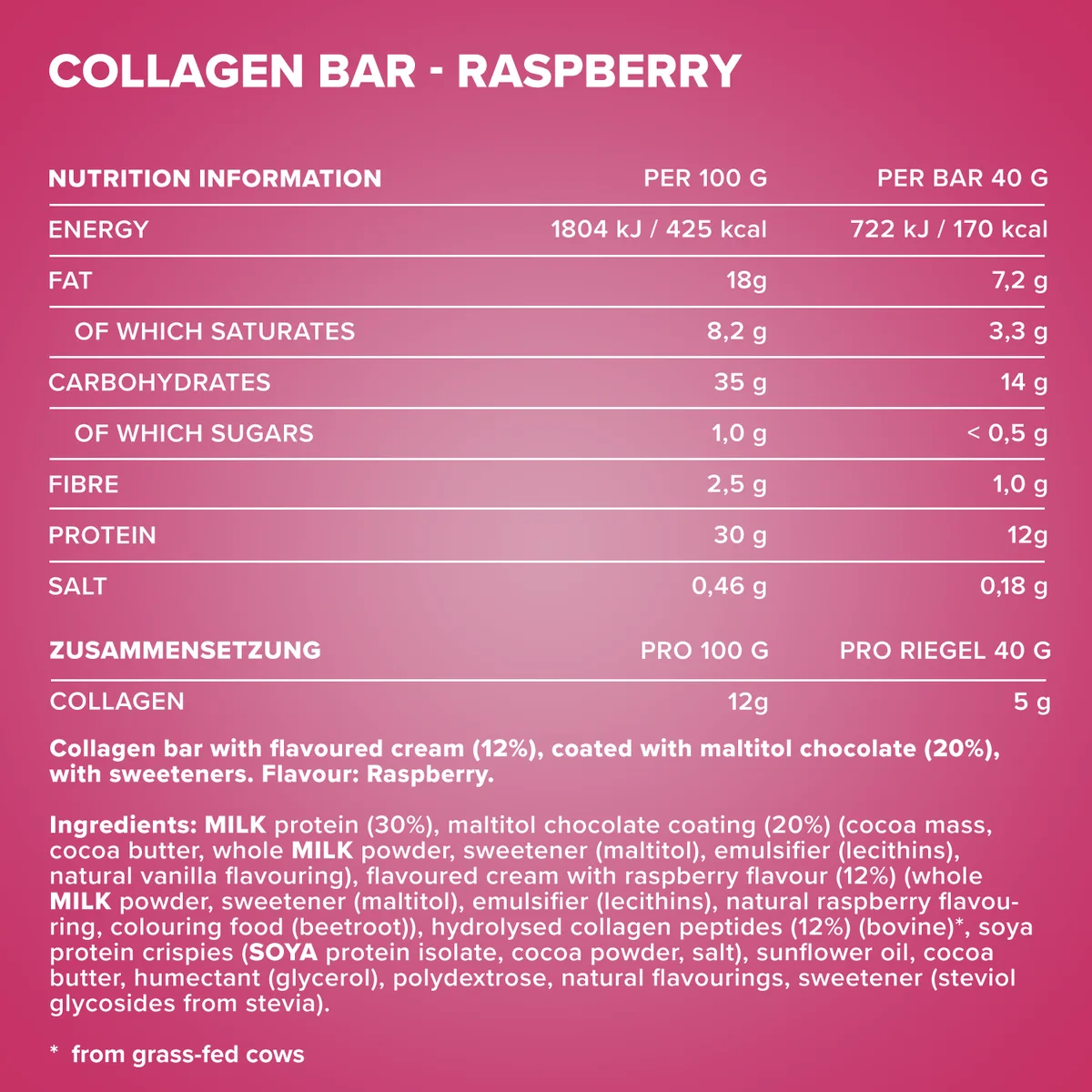 Collagen Bar (40g) - Raspberry – Bild 4