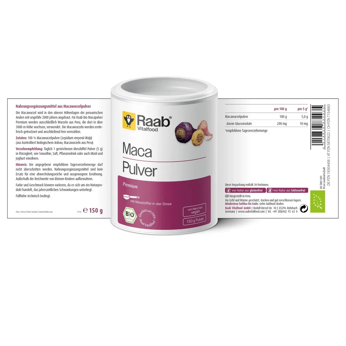 Maca Premium Pulver bio (150g) – Bild 2