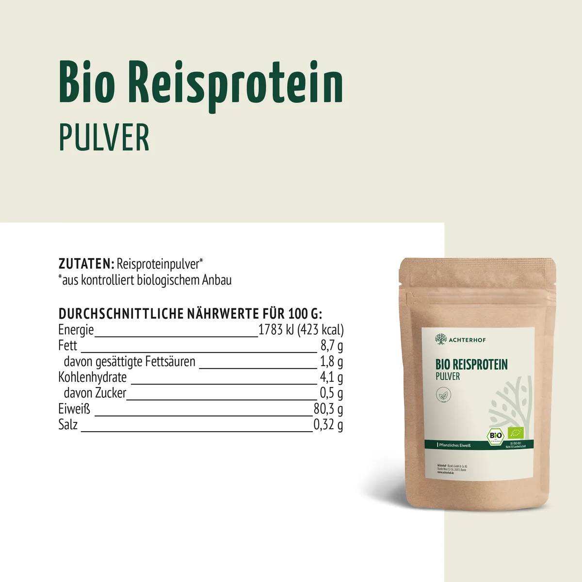 Bio Reisprotein Pulver (1000g) – Bild 8
