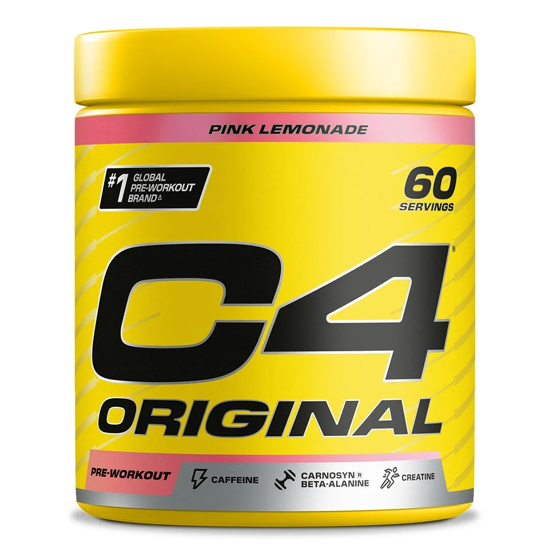 C4 Original - Pre-Workout-Booster - Getränkepulver für Energy Drink | 150 mg Koffein + Beta-Alanin + Kreatin-Monohydrat (Pinke Limonade, 60 Portionen)