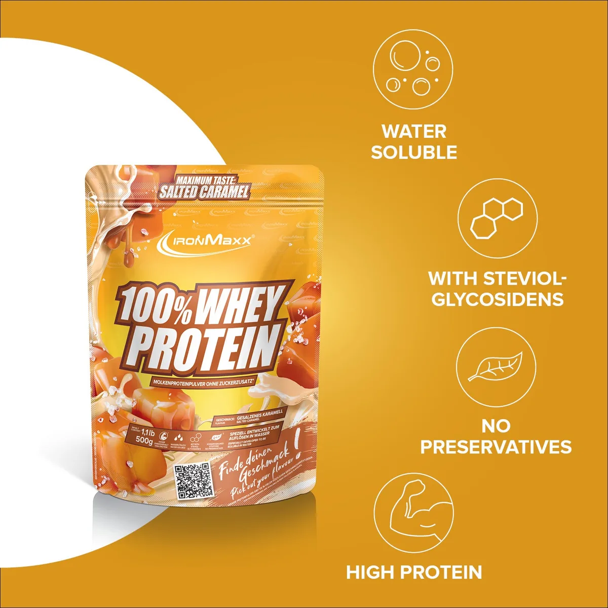 100% Whey Protein (500g) - Salted Caramel – Bild 7