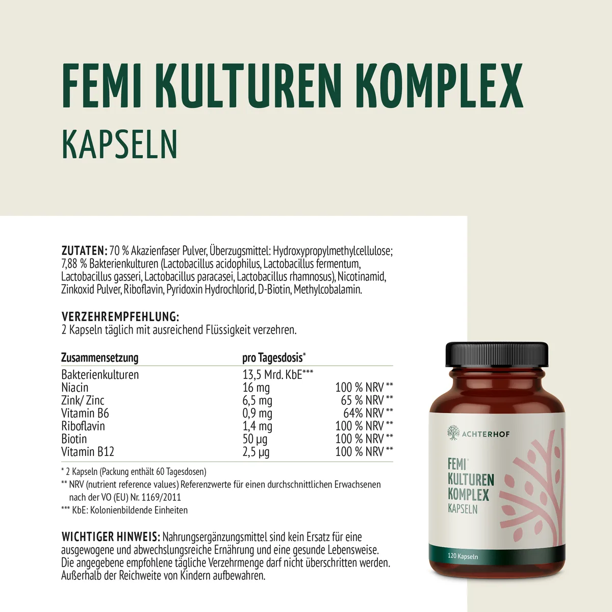 Femi Kulturen Komplex (120 Kapseln) – Bild 6