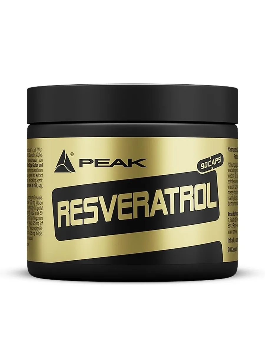 PEAK Resveratrol - 90 Kapseln I 30 Portionen I Wirkstoff des Rotweins mit Synergiesubstraten I OPC Traubenkern-, Grüntee-, Curcumin Extrakt, Quercetin, Alpha Liponsäure